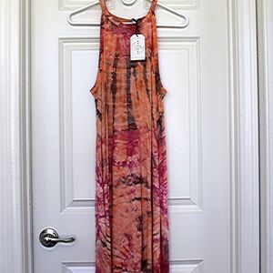 Handmade tie dye knit tank dress by Hue Revival